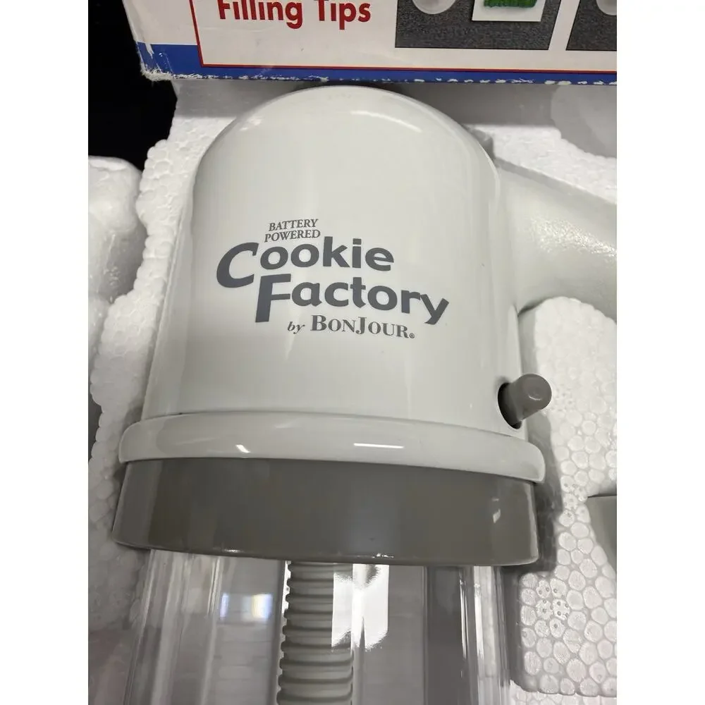 Bonjour Cookie Factory Battery Operated decorating kit 39 piece set cookie gun